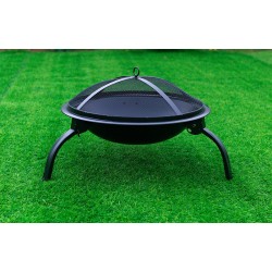 GRILL OGRODOWY WĘGLOWY Z POKRYWĄ VL07 CZARNY