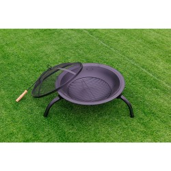 GRILL OGRODOWY WĘGLOWY Z POKRYWĄ VL07 CZARNY