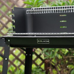 GRILL OGRODOWY WĘGLOWY Z PÓŁKAMI I ROŻNEM VL06-RS CZARNY