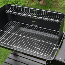 GRILL OGRODOWY WĘGLOWY Z PÓŁKAMI I ROŻNEM VL06-RS CZARNY