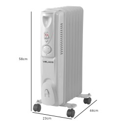 GRZEJNIK OLEJOWY ELEKTRYCZNY 9 ŻEBER TERMOSTAT MERAPI 2000 WAT