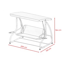 HUŚTAWKA OGRODOWA SIENA H01 SZARA