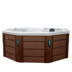 JACCUZI OGRODOWE WANNA SPA107 BIAŁA PERŁA OBUDOWA KAWA 220x220 CM