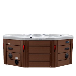 JACCUZI OGRODOWE WANNA SPA107 BIAŁA PERŁA OBUDOWA KAWA 220x220 CM