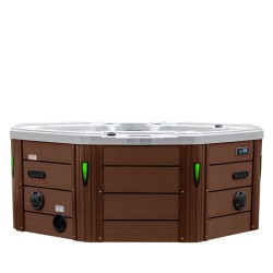 JACCUZI OGRODOWE WANNA SPA107 BIAŁA PERŁA OBUDOWA KAWA 220x220 CM