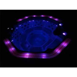 JACCUZI OGRODOWE WANNA SPA107 BIAŁA PERŁA OBUDOWA SZARA 220x220 CM