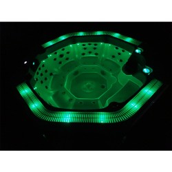 JACCUZI OGRODOWE WANNA SPA107 BIAŁA PERŁA OBUDOWA SZARA 220x220 CM