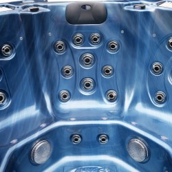 JACCUZI OGRODOWE WANNA SPA107 NIEBIESKA FALA OBUDOWA SZARA 220x220 CM
