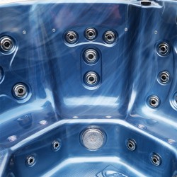 JACCUZI OGRODOWE WANNA SPA107 NIEBIESKA FALA OBUDOWA SZARA 220x220 CM
