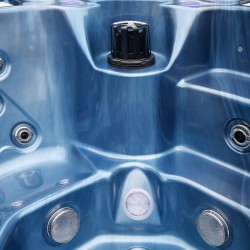 JACCUZI OGRODOWE WANNA SPA107 NIEBIESKA FALA OBUDOWA SZARA 220x220 CM