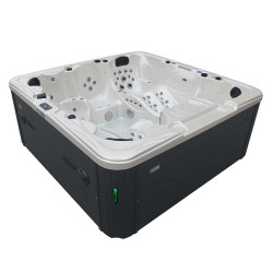 JACCUZI OGRODOWE WANNA SPA703A BIAŁA PERŁA OBUDOWA ANTRACYT 230x230 CM