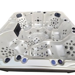JACCUZI OGRODOWE WANNA SPA703A BIAŁA PERŁA OBUDOWA ANTRACYT 230x230 CM