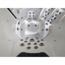 JACCUZI OGRODOWE WANNA SPA703A BIAŁA PERŁA OBUDOWA ANTRACYT 230x230 CM
