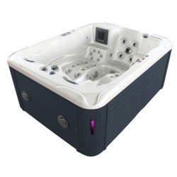 JACUZZI OGRODOWE WANNA SPA102 BIAŁA PERŁA OBUDOWA ANTRACYT 210x160 CM