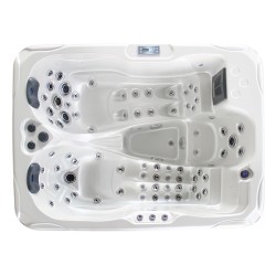 JACUZZI OGRODOWE WANNA SPA102 BIAŁA PERŁA OBUDOWA KAWA 210x160 CM