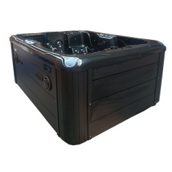 JACUZZI OGRODOWE WANNA SPA102 CZARNA FALA OCEANU OBUDOWA SZARA DESKA 210x160 CM