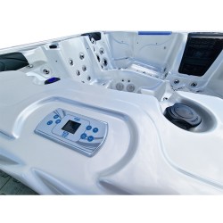 JACUZZI OGRODOWE WANNA SPA205T BIAŁA PERŁA OBUDOWA KAWA 230x230 CM
