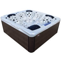 JACUZZI OGRODOWE WANNA SPA205T BIAŁA PERŁA OBUDOWA KAWA 230x230 CM