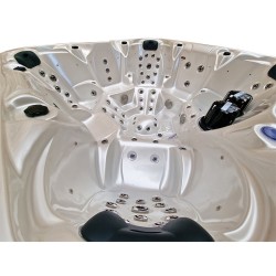 JACUZZI OGRODOWE WANNA SPA206 BIAŁA PERŁA OBUDOWA ANTRACYT 230x230 CM