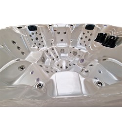 JACUZZI OGRODOWE WANNA SPA206 BIAŁA PERŁA OBUDOWA ANTRACYT 230x230 CM