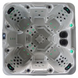 JACUZZI OGRODOWE WANNA SPA206 BIAŁA PERŁA OBUDOWA ANTRACYT 230x230 CM
