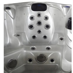 JACUZZI OGRODOWE WANNA SPA206 BIAŁA PERŁA OBUDOWA ANTRACYT 230x230 CM