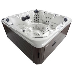 JACUZZI OGRODOWE WANNA SPA206 BIAŁA PERŁA OBUDOWA KAWA 230x230 CM