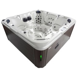 JACUZZI OGRODOWE WANNA SPA206 BIAŁA PERŁA OBUDOWA KAWA 230x230 CM