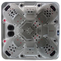 JACUZZI OGRODOWE WANNA SPA206 BIAŁA PERŁA OBUDOWA KAWA 230x230 CM