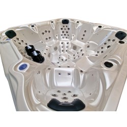 JACUZZI OGRODOWE WANNA SPA206 BIAŁA PERŁA OBUDOWA SZARA 230x230 CM