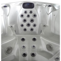 JACUZZI OGRODOWE WANNA SPA206 BIAŁA PERŁA OBUDOWA SZARA 230x230 CM