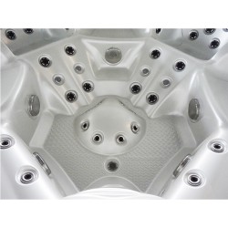 JACUZZI OGRODOWE WANNA SPA206 BIAŁA PERŁA OBUDOWA SZARA 230x230 CM