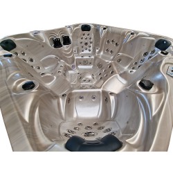 JACUZZI OGRODOWE WANNA SPA206 CAPPUCCINO OBUDOWA NATURALNA DESKA 230x230 CM