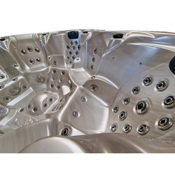 JACUZZI OGRODOWE WANNA SPA206 CAPPUCCINO OBUDOWA NATURALNA DESKA 230x230 CM