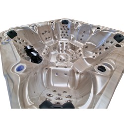 JACUZZI OGRODOWE WANNA SPA206 CAPPUCCINO OBUDOWA NATURALNA DESKA 230x230 CM