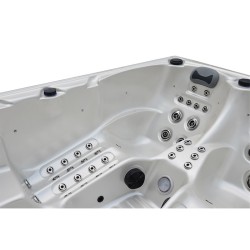 JACUZZI OGRODOWE WANNA SPA341 BIAŁA PERŁA OBUDOWA SZARA DESKA 220x156 CM