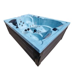 JACUZZI OGRODOWE WANNA SPA341 JASNA FALA OCEANU OBUDOWA CMIENA SZARA DESKA 220x156 CM