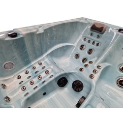 JACUZZI OGRODOWE WANNA SPA341 JASNA FALA OCEANU OBUDOWA CMIENA SZARA DESKA 220x156 CM