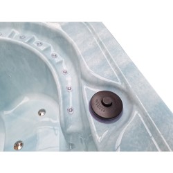 JACUZZI OGRODOWE WANNA SPA341 JASNA FALA OCEANU OBUDOWA CMIENA SZARA DESKA 220x156 CM
