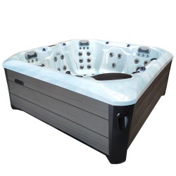 JACUZZI OGRODOWE WANNA SPA343 JASNA FALA OCEANU OBUDOWA CIEMNOSZARA 223x223 CM