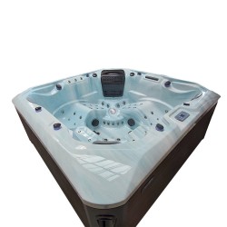 JACUZZI OGRODOWE WANNA SPA343 JASNA FALA OCEANU OBUDOWA CIEMNOSZARA 223x223 CM