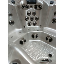 JACUZZI OGRODOWE WANNA SPA344 CAPPUCCINO OBUDOWA SZARA DESKA 210x210 CM