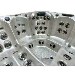 JACUZZI OGRODOWE WANNA SPA344 CAPPUCCINO OBUDOWA SZARA DESKA 210x210 CM
