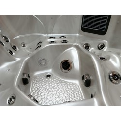 JACUZZI OGRODOWE WANNA SPA344 CAPPUCCINO OBUDOWA SZARA DESKA 210x210 CM