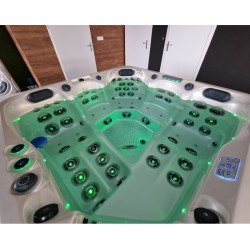 JACUZZI OGRODOWE WANNA SPA345 BIAŁA PERŁA OBUDOWA SZARA 220x220 CM