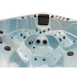 JACUZZI OGRODOWE WANNA SPA345 JASNA FALA OCEANU OBUDOWA SZARA 220x220 CM