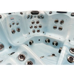 JACUZZI OGRODOWE WANNA SPA345 JASNA FALA OCEANU OBUDOWA SZARA 220x220 CM