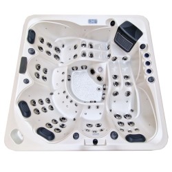 JACUZZI OGRODOWE WANNA SPA346 BIAŁA PERŁA OBUDOWA SZARA 230x230 CM