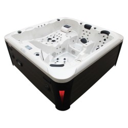 JACUZZI OGRODOWE WANNA SPA403 BIAŁA PERŁA OBUDOWA ANTRACYT 230x230 CM