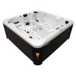 JACUZZI OGRODOWE WANNA SPA403 BIAŁA PERŁA OBUDOWA ANTRACYT 230x230 CM